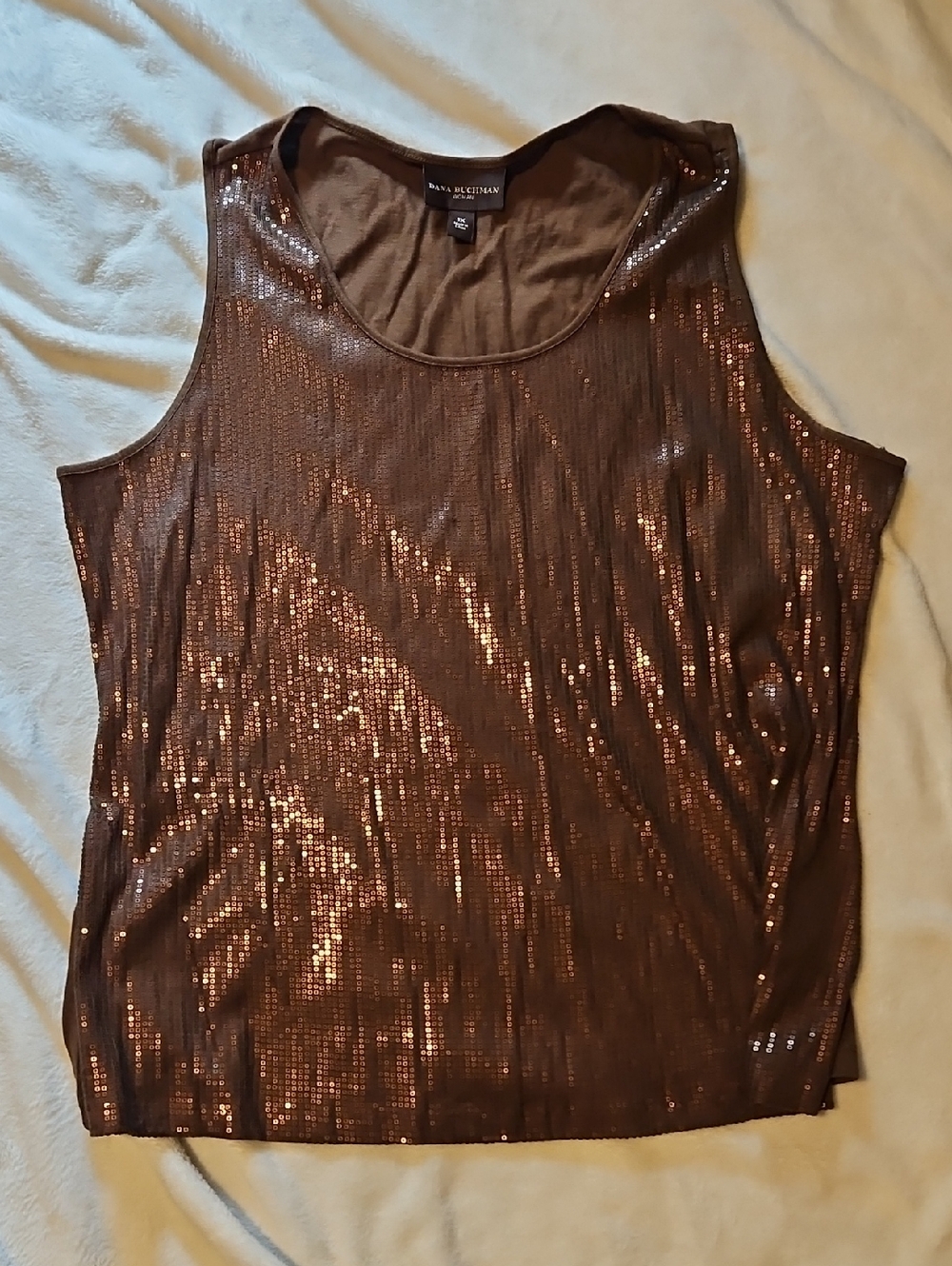 Dana Buchman Brown Sequin Tank Top
